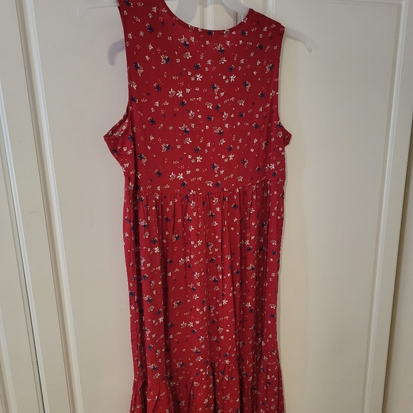 Beach Lunch Lounge Boho Dress New With Tags Size XS Lovely Floral Red - Picture 2 of 5
